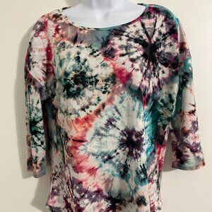 Karl Lagerfeld Paris Tie Die Top, Back Zipper  36 Bust Medium